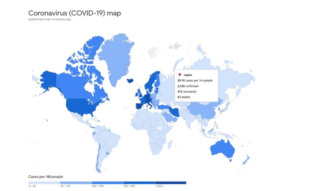 peta persebatran virus covid di negara dunia